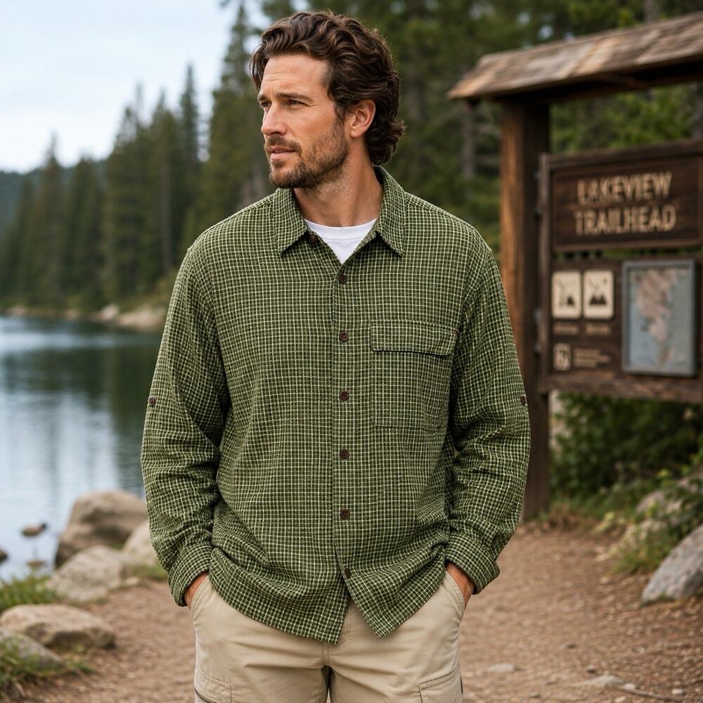 ExOfficio BUZZ OFF Breathable Long Sleeve Button Down Shirt XXL Fishing Hiking